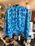 Blue Animal Mock Neck