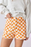 Orange checkerboard shorts