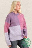 OS Color Block Cozy Knit Sweater