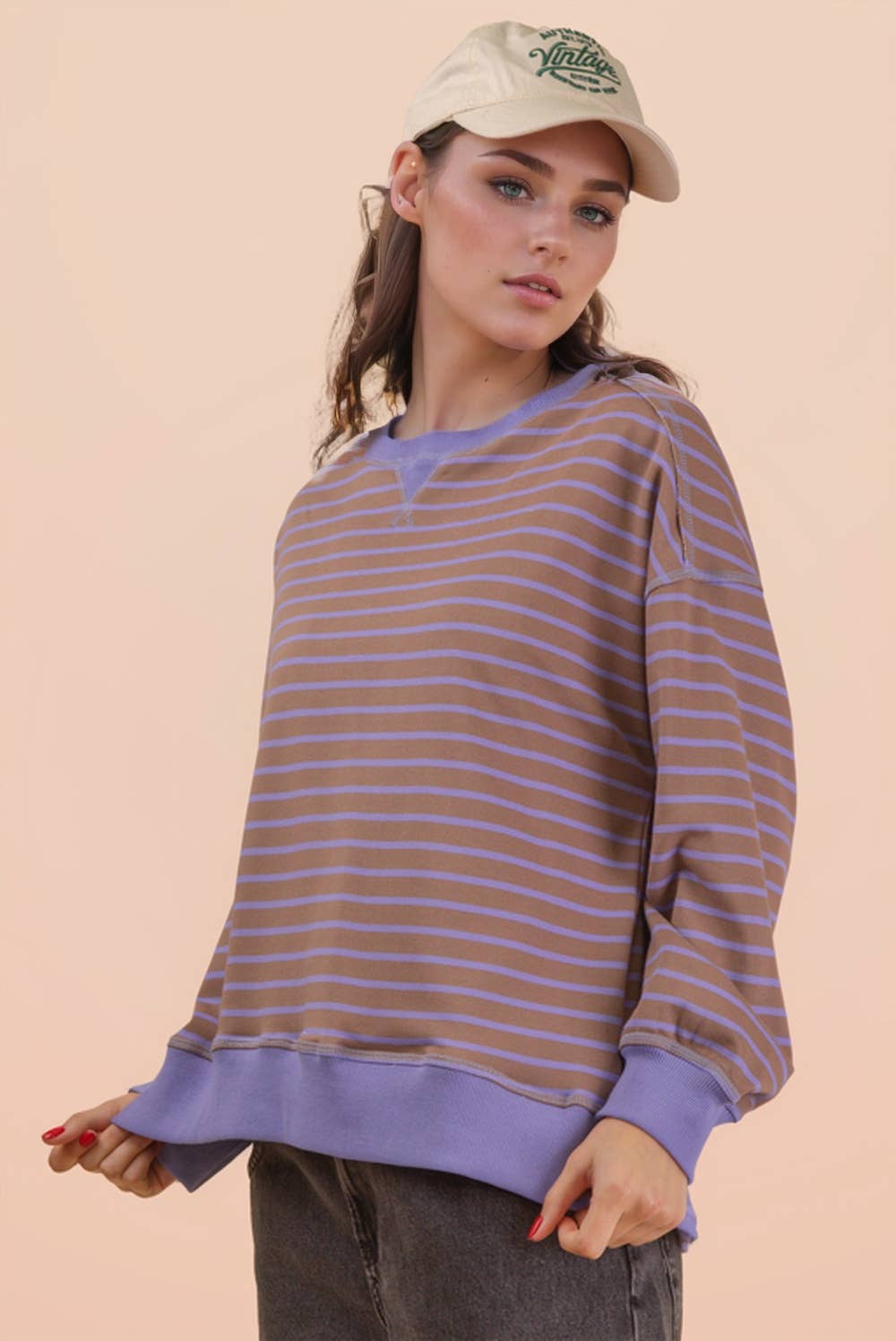 Stripe Oversized Top GREEN/BLUE