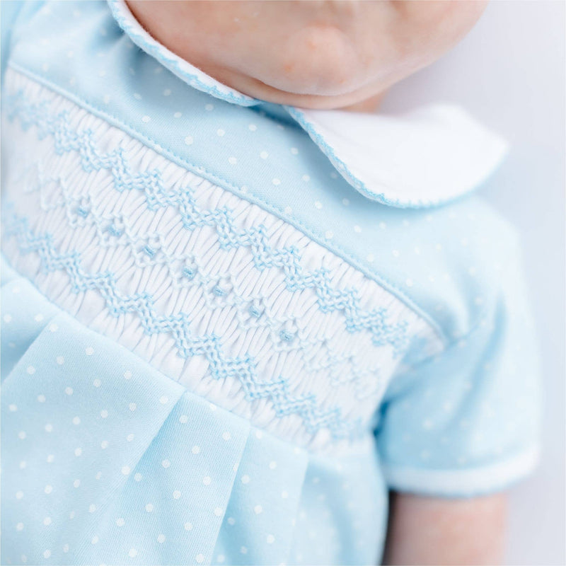 Luca's Smocked Bubble Lt Blue