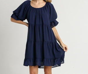 UG Navy Tiered A-Line Dress