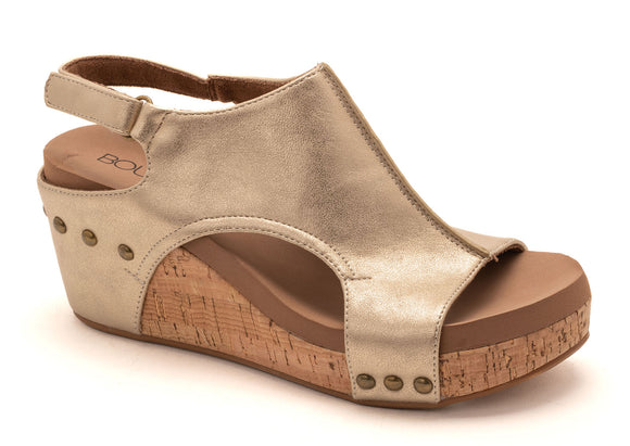 Carley Antique Gold Wedge