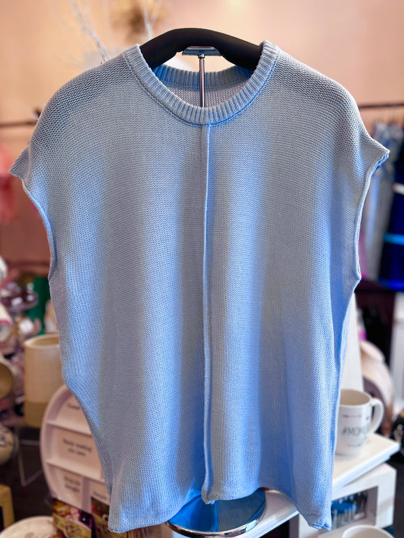 Blue Knitted Summer Sweater