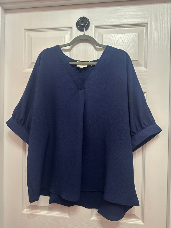 Andee Navy Tunic Top