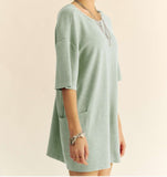 Knit pocket coverup romper