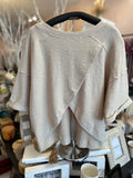 Easel Beige Wrap-Back Top