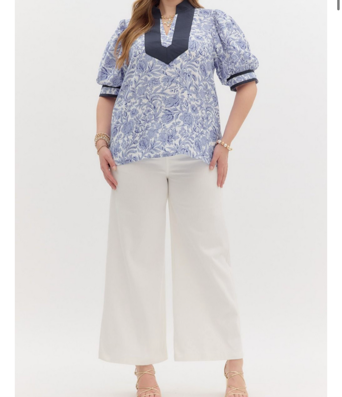 ET Two Tone Floral Top