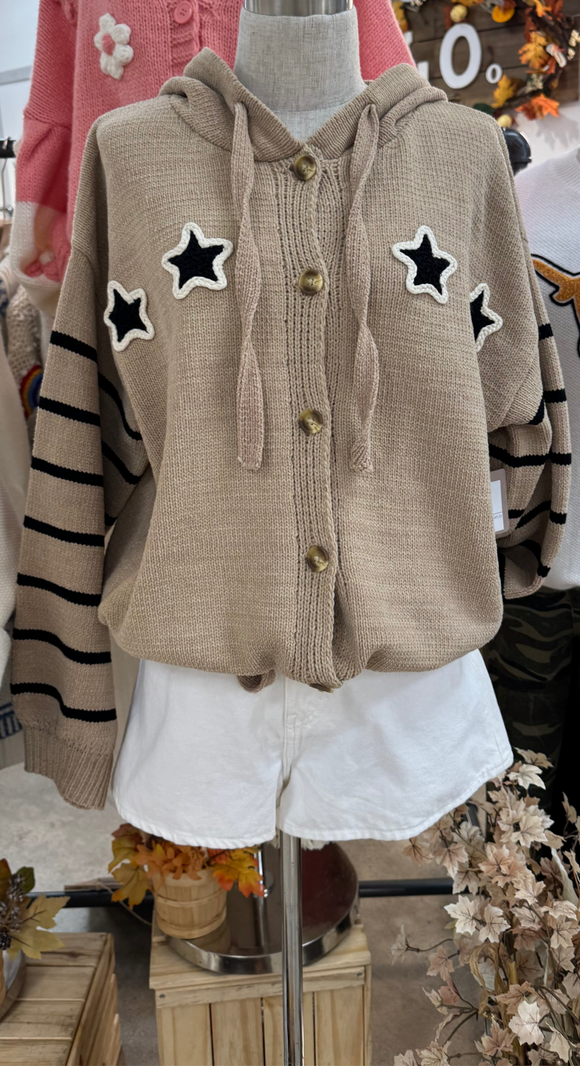 Star Hooded Cardigan