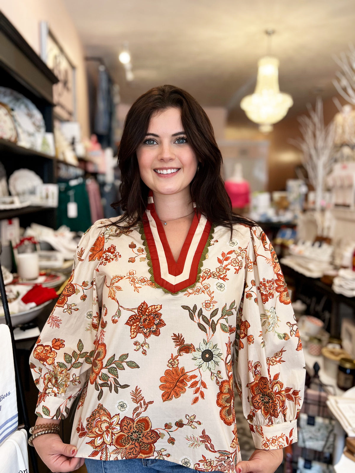 ET Floral Ecru Blouse