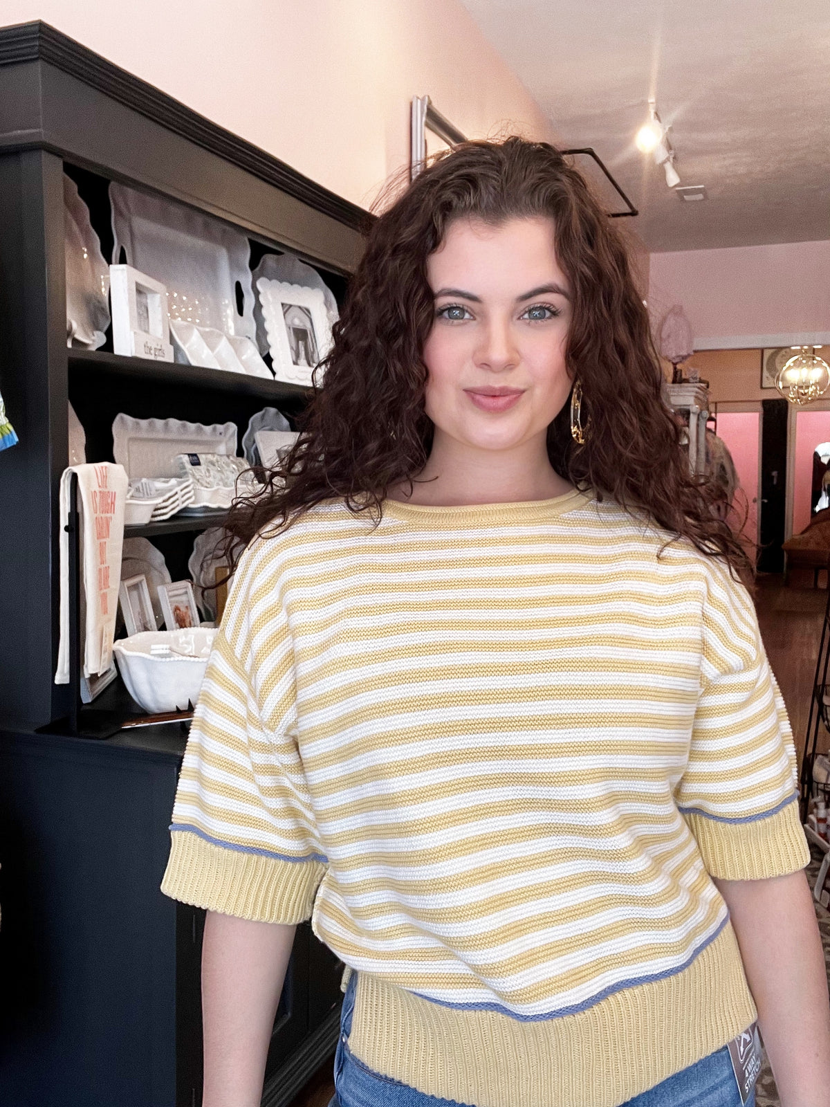 Butter Yellow Stripe Sweater