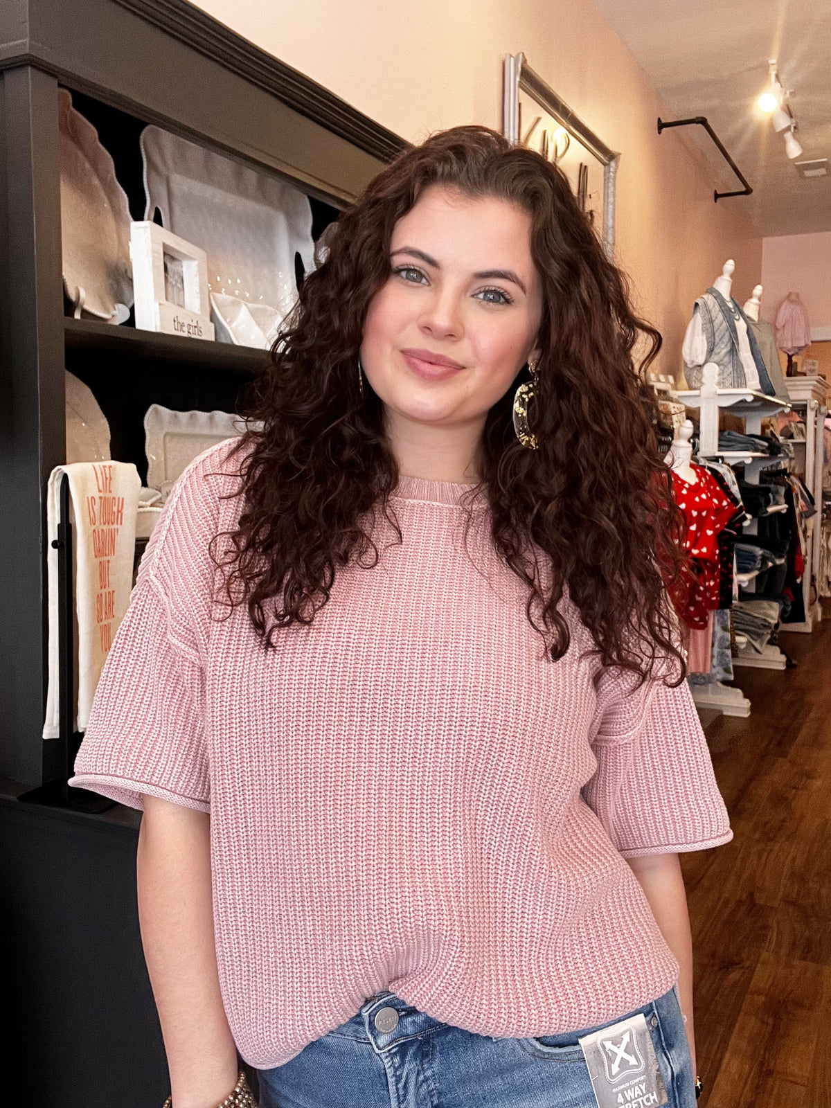 Washed Raw Edge SS Sweater