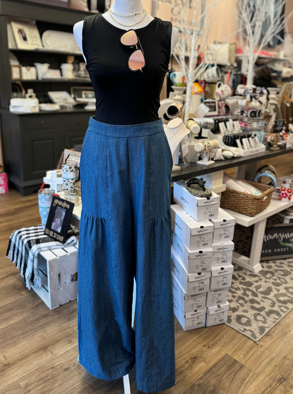 Denim Palazzo Pants