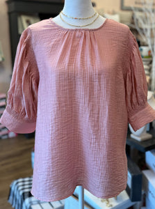 Mauve Peasant Sleeve Top