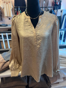 EL Champagne Foil Print Blouse