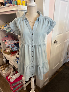 VJ Denim Tiered Dress/Shirt