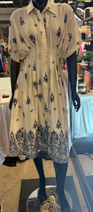 Glam Pleated Border Midi Dress