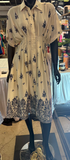 Glam Pleated Border Midi Dress