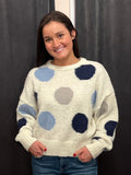 POLKA DOT CREW NECK SWEATER