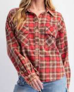 ES Red Mineral Wash Plaid