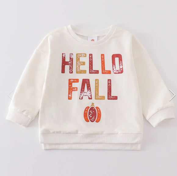 White Hello Fall Sweatshirt