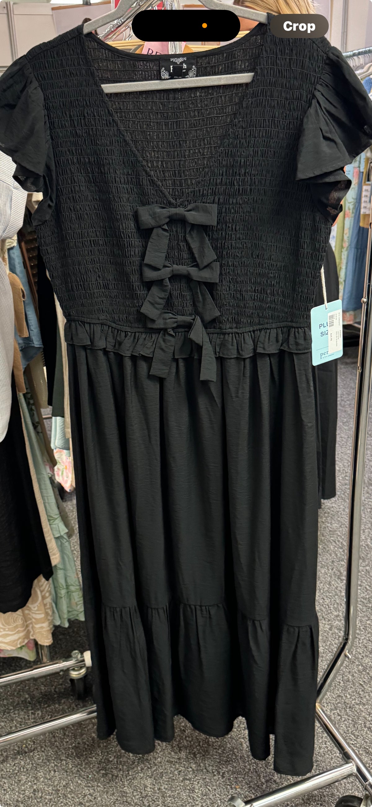 BP Bow Smocked Midi Dress