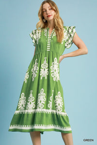 UG Green Print Dress