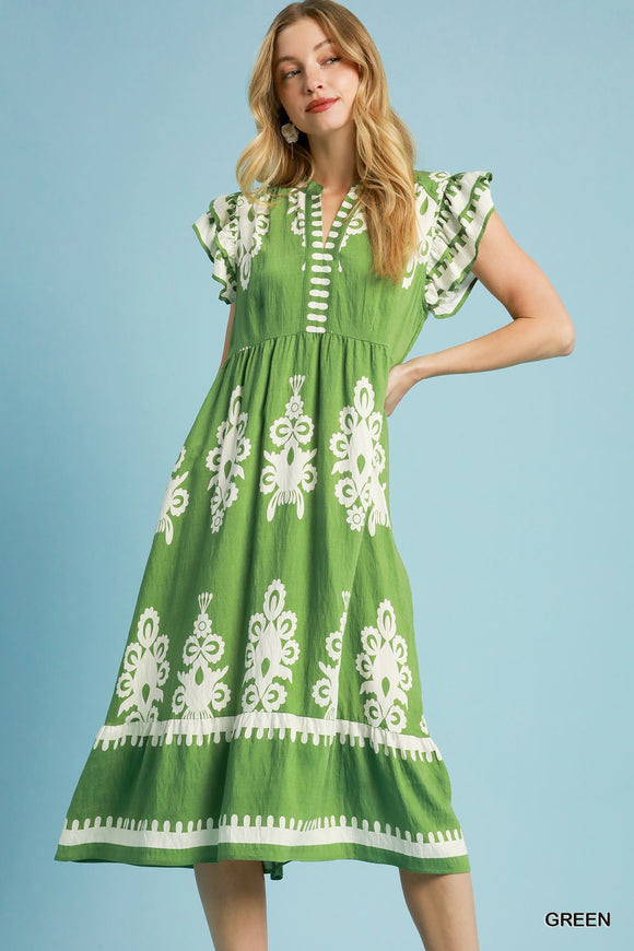 UG Green Print Dress