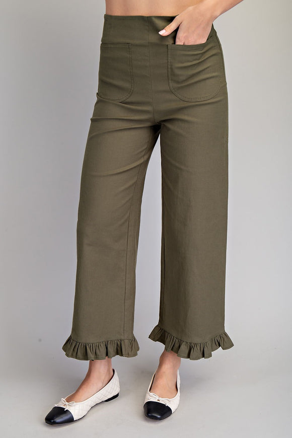 EE Olive Ruffle pants