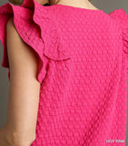UG Textured Jacquard Ruffle Sleeveless