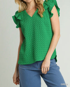 UG Textured Jacquard Ruffle Sleeveless
