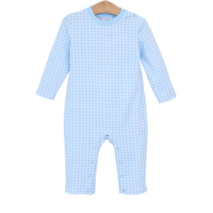 James Romper- Light Blue Gingham