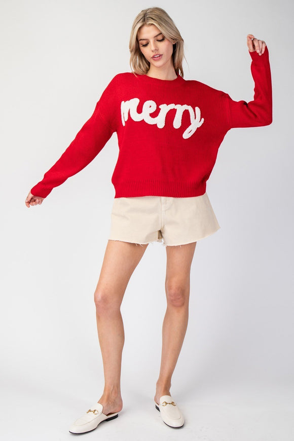 Merry Stitch LS Sweater