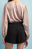 EE Satin Round Neck Blouse