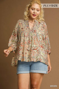 UG Brown Paisley Blouse