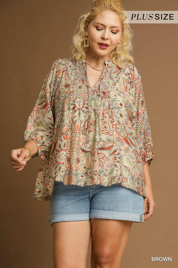 UG Brown Paisley Blouse