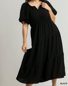 UG Curvy Black Tiered Dress