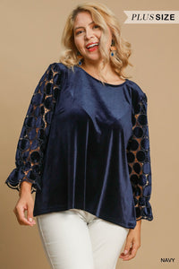 UG Lace Polkadot Velvet Top