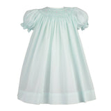 Smocked Dress with Pearls Mint