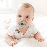Cutie PAT Round (0-6m) Pacifier + Teether: Grey