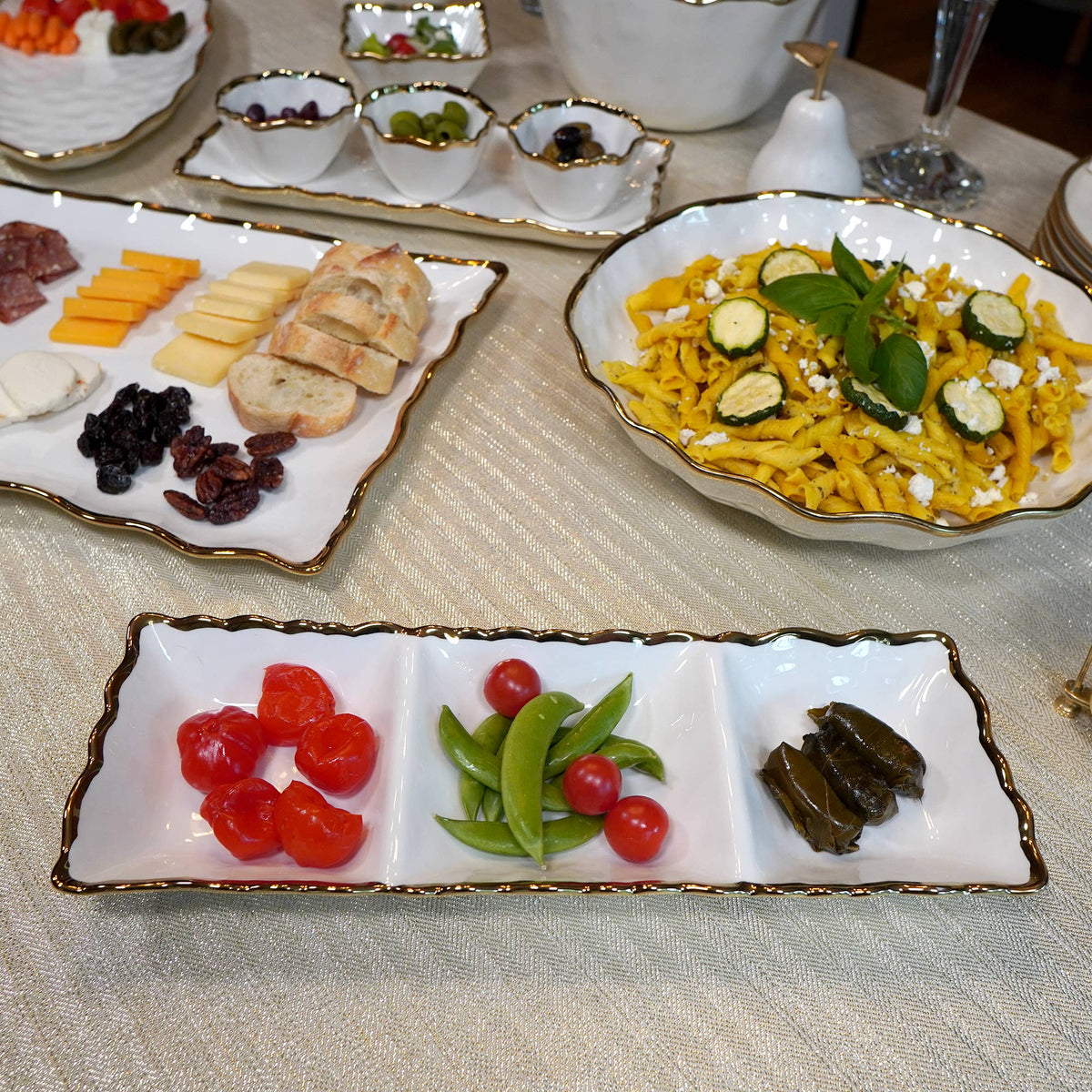 Regency Gold  3-Section Tray 15in x  5.5in