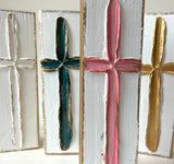 Tall Cross painted textured  wedding  baptism  all-occasion: White cross