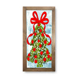 Holly Berry Christmas Tree Framed Art: 8" x 10"