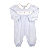 Smocked Flower Knit Longall Blue