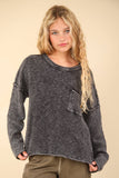 Washed OS Sweater Pullover Top
