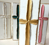Tall Cross painted textured  wedding  baptism  all-occasion: White cross