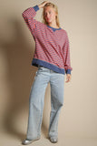 Stripe Comfy Casual OS Knit Top