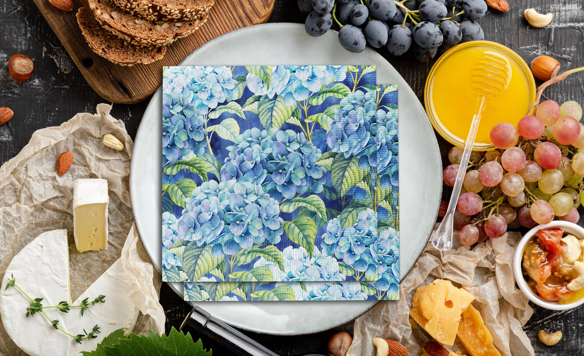Blue Hydrangea Napkins  Lunch