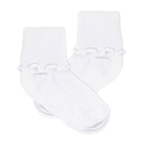 White Ripple Socks: Newborn