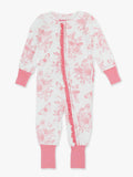 Newborn Pink Toile Bamboo Ruffle  Pajama